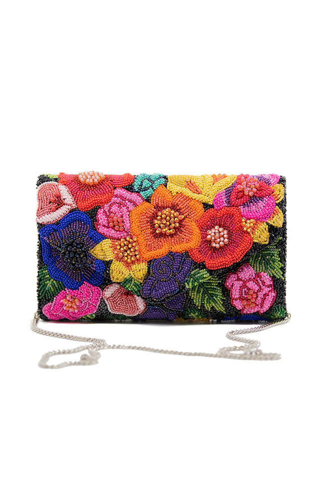 Raised Flowers Envelope Clutch