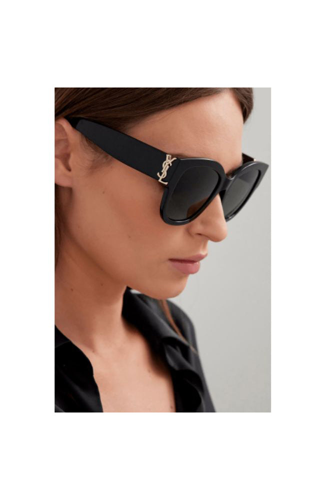 YSL Hinge Detail Sunglasses in Black