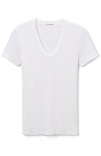 Avril Short Sleeve Rib U Neck Tee