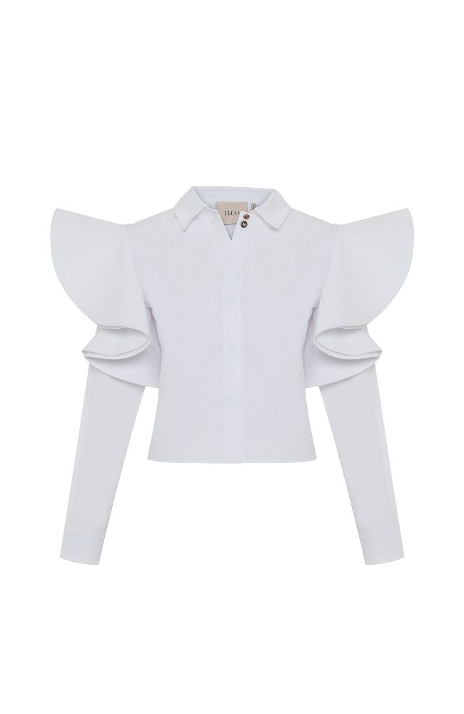 Thallo Ruffle Shoulder Shirt