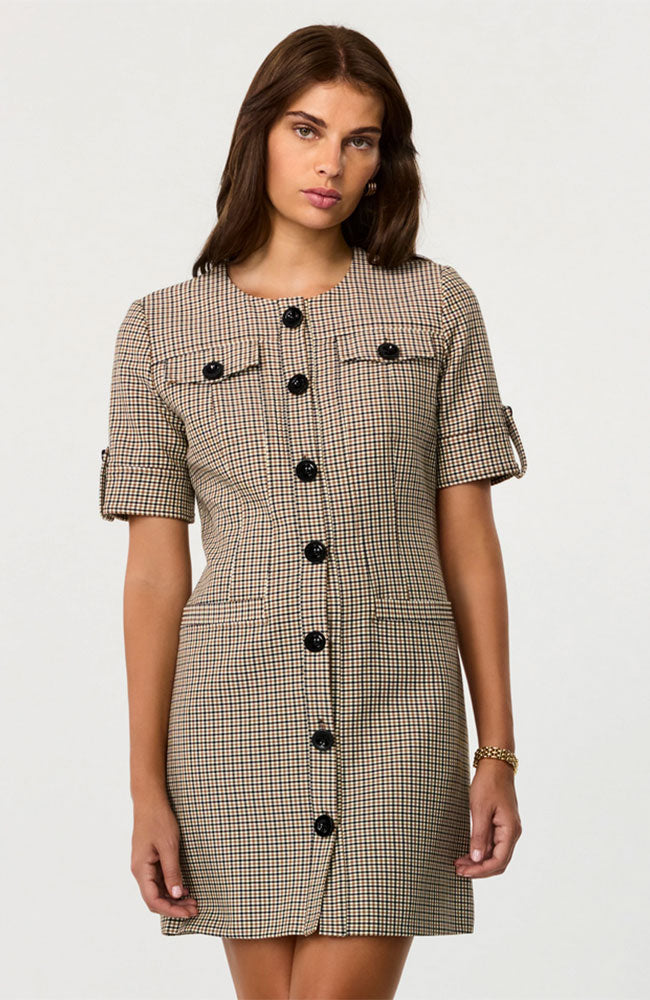 Gale Shortsleeve Buttonfront Plaid Dress