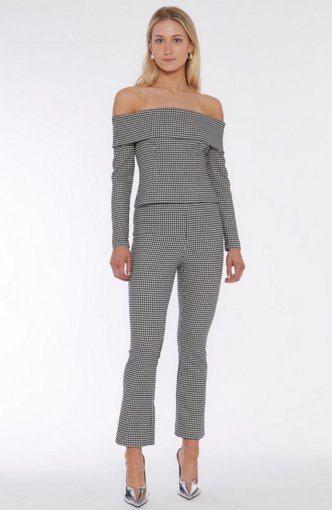 Claire Houndstooth Cigarette Pant