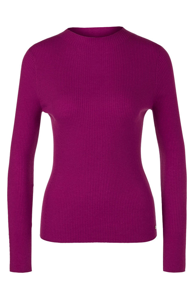 Long Sleeve Knit Sweater in Maroon