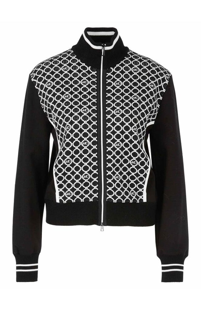 Knit Zip Up Jacket in Grey Black