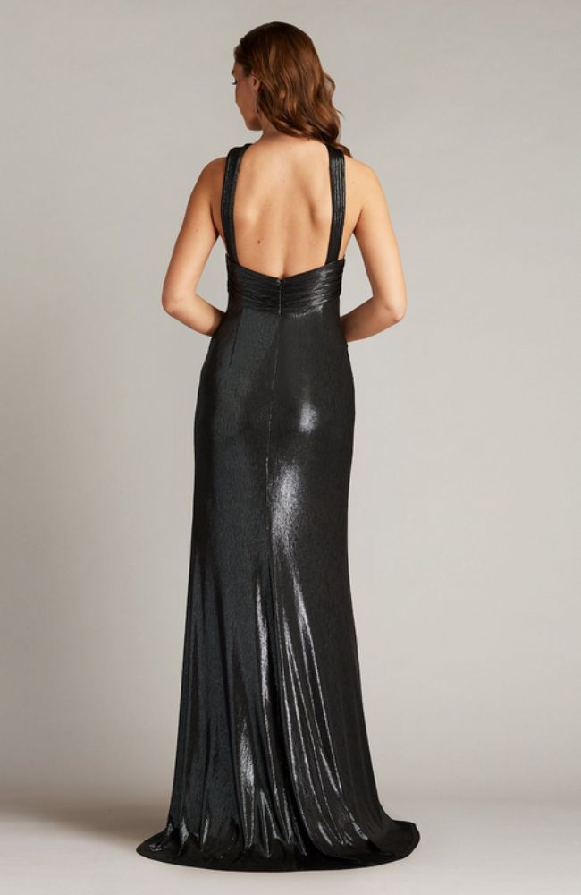 Carlini Draped Metallic Gown