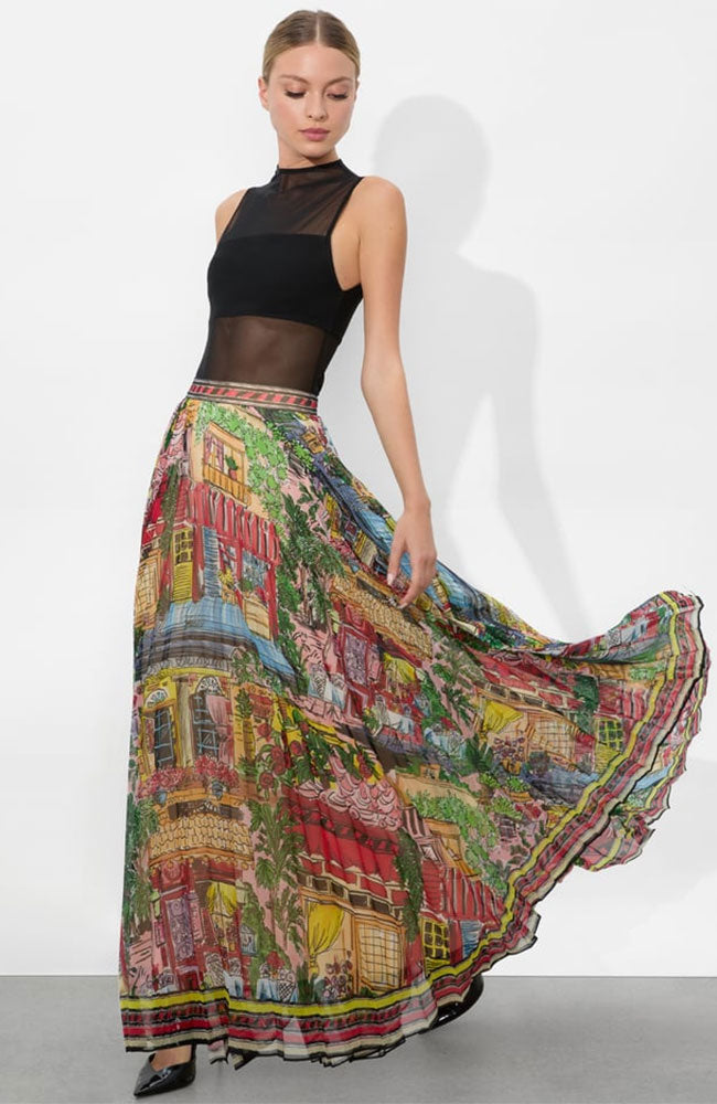 Katz Sunburst Pleated Maxi Skt