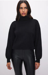 Rib Mock Neck Sweater