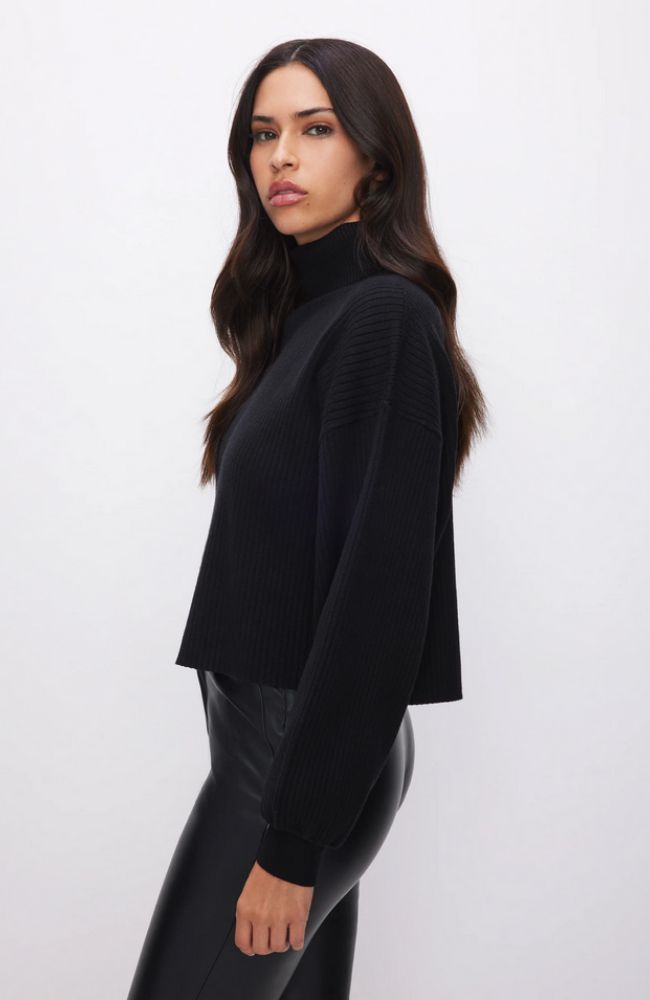 Rib Mock Neck Sweater