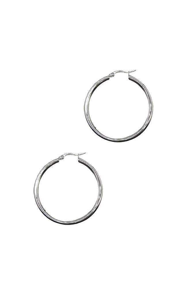 Silver Small Shiny Classic Hoops