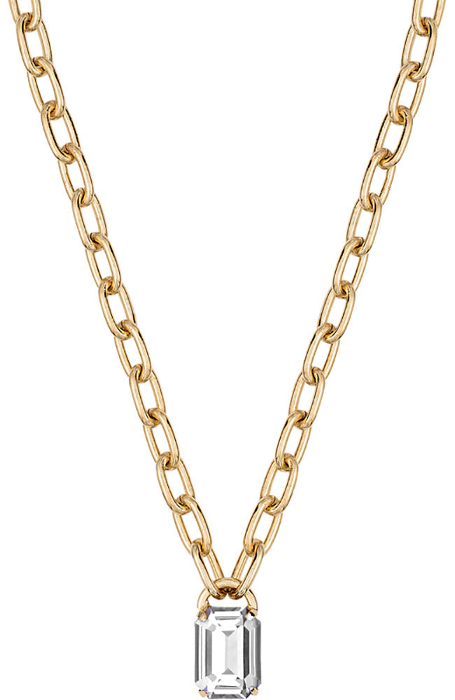 Gold Necklace with Crysta; Drop