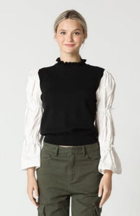 Ribbon Detail Puff Sleeve Top