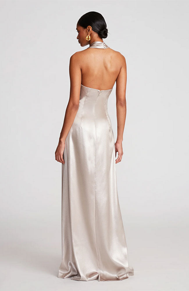 Raelynn Gown in Metallic Crepe