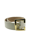 White Contour Gold Buckle Belt