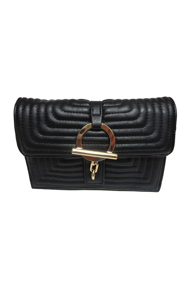 Quilted Nappa Flap Bag Black