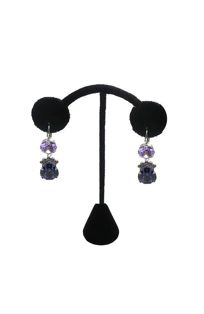 Purple Stone Drop Earrings