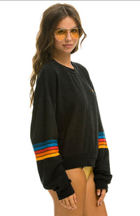 Rainbow Stitch Sleeve Crew