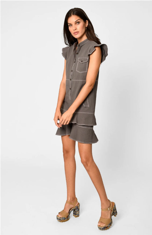 Ripstop  Button Front Dress