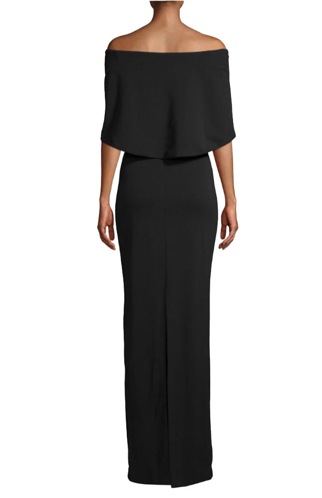 Structured Jersey Cape Gown