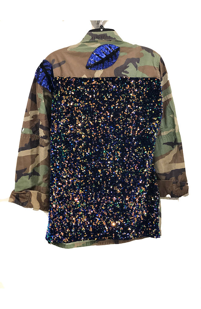 Camo jacket with sequins outlet